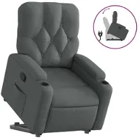 Syfax Fauteuil inclinable Gris foncé Tissu