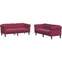 vidaXL 2-pc. Ensemble de canapé velours rouge vin