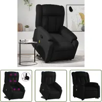 The Living Store Fauteuil de massage avec releveur Noir Similicuir