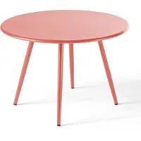 Oviala Table basse de jardin ronde en métal argile 50 cm - Palavas