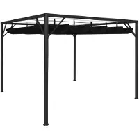 Syfax Chapiteau de jardin avec auvent rétractable 3x3 m Anthracite