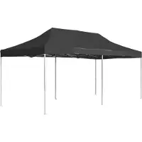 The Living Store Tente de réception professionnelle pliable aluminium 6x3 m Anthracite