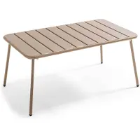 Oviala Table basse de jardin acier taupe 90 x 50 cm - Palavas