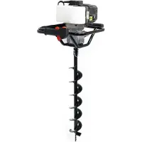 Wiltec Kit Tarière thermique à essence – 530 x 370 x 320 mm – Moteur 2 temps 1,4 kW 1,9 CV – Cylindrée 52 cm³ – Perceuse de sol Jardinage Aménagement – Vis sans fin incluse de 100 mm