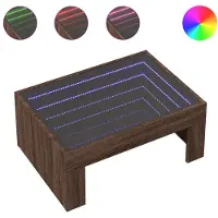 Syfax Table basse avec LED infini chêne marron 70x50x30 cm