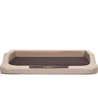 HOBBYDOG Coussin pour chien Lit pour chien Panier pour chien Canapé pour chien orthopédique pour animal domestique Lavable - Medico Standard - 94 x 62 x 15 cm [Taille : XL] - Beige avec Marron