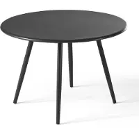 Oviala Table basse de jardin ronde en métal gris anthracite 50 cm - Palavas