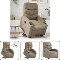The Living Store Fauteuil relax releveur électrique Cappuccino similicuir