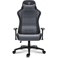 Sense7 Fauteuil gaming Spellcaster FUKU XL en tissu gris et noir - Fauteuil de bureau ergonomique pouvant supporter jusqu'à 160 kg, avec fonction basculante et roulettes pour sols durs