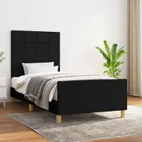 Prolenta Maison Exclusive - Sommier sans matelas Noir 100x200 cm Tissu