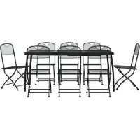 vidaXL Ensemble de jardin 9 pièces Anthracite Métal déployé