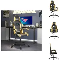 vidaXL Chaise de jeu noir et or similicuir - Fauteuil de jeu