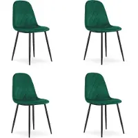 Leobert Chaise - - Asti - Velours Vert Foncé - 44,5 X 50,5 X 87,5 Cm - Lot De 4