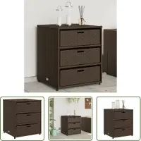 The Living Store Armoire de jardin Marron 55x59x69 cm Poly rotin