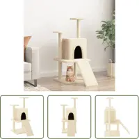 The Living Store Arbre à chat avec griffoirs en sisal Crème 110 cm