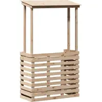 Syfax Table de bar d'extérieur et toit 112,5x57x195,5 cm bois massif