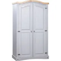 Syfax Garde-robe avec 2 portes Gamme Corona pin mexicain Gris