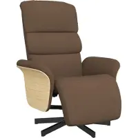 Syfax Fauteuil inclinable avec repose-pieds marron tissu