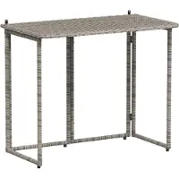Syfax Table de jardin pliante gris 90 x 51 x 75 cm polyrotin