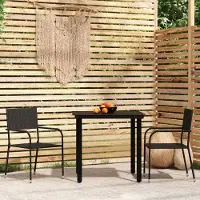Prolenta Maison Exclusive - Ensemble de salle à manger de jardin 3 pièces noir
