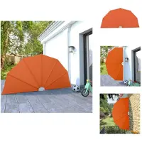 vidaXL Éventail latéral de terrasse pliable Terracotta-Rouge 160 cm - Parasols & Protection solaire