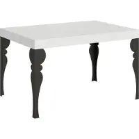 Itamoby Table Extensible 90X120/224 Cm Paxon Frêne Blanc Structure Anthracite