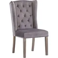 Syfax Chaise à manger Gris Velours