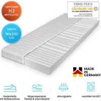 HOME DELUXE - Matelas Ortho-Basic - 90 x 200 cm - Mousse confort, utilisable des deux côtés, 7 zones de couchage - Respirant, lavable, hauteur totale 16 cm