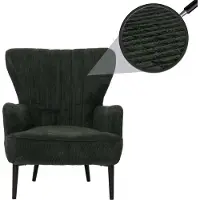 Mendler Lounge-Sessel HWC-K37, Cocktail-/Ohrensessel Polsterstuhl Retro Vintage Stoff Velours (290g/m²) Öko-Tex vert foncé