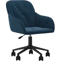 vidaXL Chaise de bureau Pivotante Bleu Velours