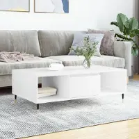 Prolenta Maison Exclusive - Table basse blanche 104x60x35 cm Matériau dérivé du bois