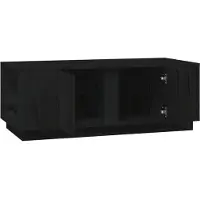 Syfax Table basse Noir 110x50x40 cm Bois massif de pin