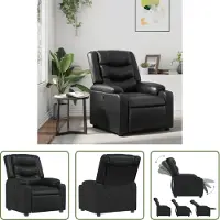 The Living Store Fauteuil Relax Noir Similicuir