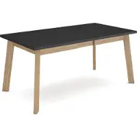 Skraut Home ODIN Table à manger, 167x90x75cm, Pour 8 personnes, Pieds en bois, Noir et chêne