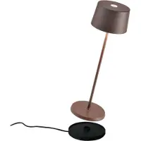 Zafferano Olivia Pro Lampe de table - Lampe d'extérieur à LED rechargeable - 35,5 cm - Marron