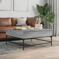 Prolenta Maison Exclusive - Table basse sonoma gris 95x95x45 cm bois d'ingénierie et métal