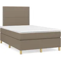 Syfax Sommier à lattes de lit avec matelas Taupe 120x200 cm Tissu