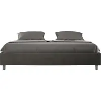 Ityhome Lit Coffre Tapissé Microfibre Gris Azelia 180X190