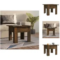 vidaXL Table basse chêne fumé 55x55x42 cm Bois composite - Tables basses