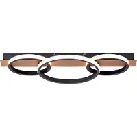 JUST LIGHT Lampe LED en bois, métal noir, aspect bois, L 68cm