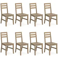 Syfax Chaises de salle à manger 8 pcs. Bois massif acacia