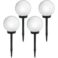 Greenblue 4x Lampe solaire sur pied Boule de jardin 30x30x63 cm GB168