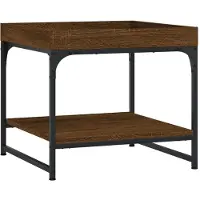 Syfax Table basse chêne marron 49,5x49,5x45 cm bois d'ingénierie