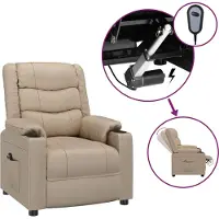 vidaXL Fauteuil relax électrique cappuccino brun similicuir