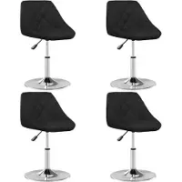 Syfax Chaises à manger lot de 4 noir similicuir