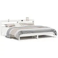 Syfax Cadre de lit sans matelas blanc 180x200 cm bois massif de pin