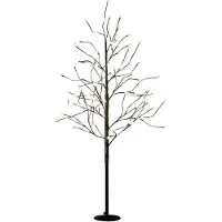Luca Lighting Arbre avec éclairage LED blanc classique - H 150 x Ø 80 cm - Métal - Noir