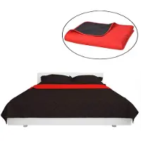 Syfax Couvre-lit matelassé double-face Rouge et noir 230x260 cm