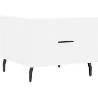 Syfax Table basse blanc 50x50x40 cm bois d'ingénierie