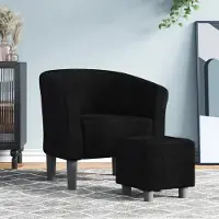 vidaXL Best Möbel Fauteuil club avec repose-pieds Noir Tissu - Fauteuil TV & Relax CL6859957 1parcel